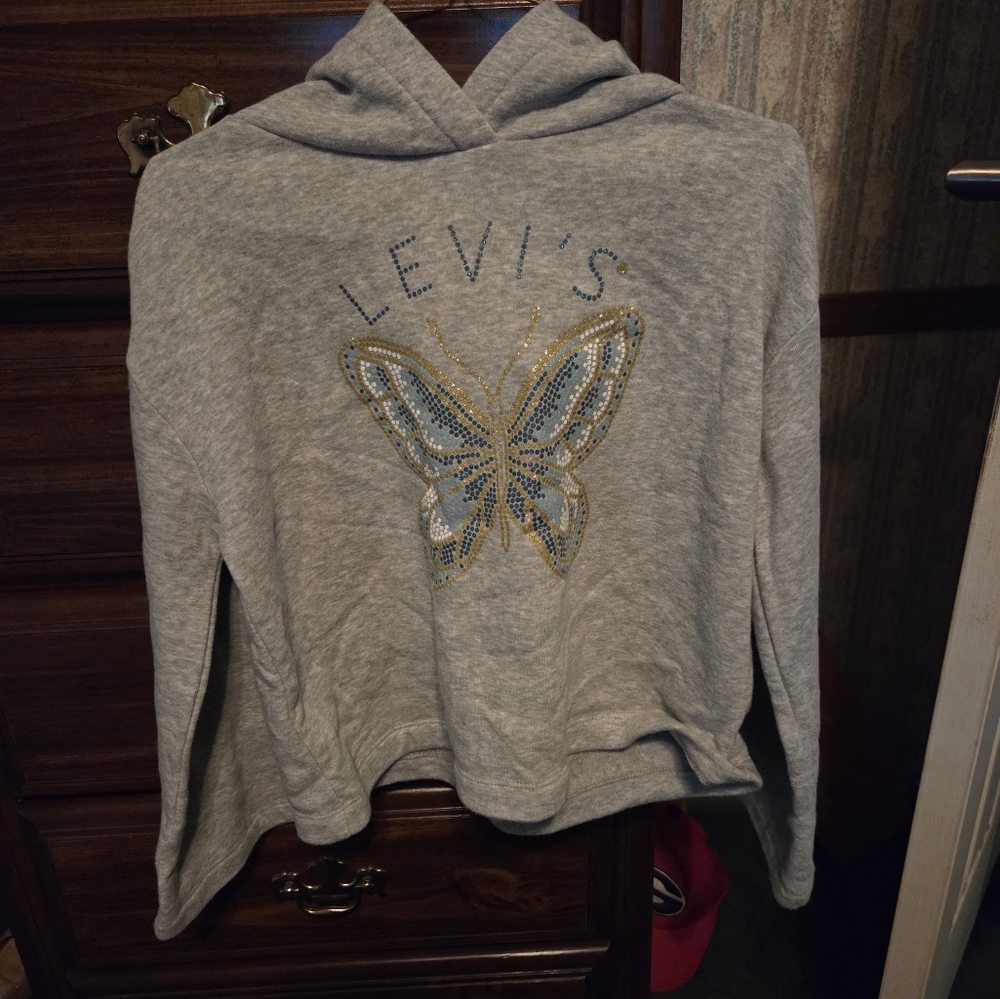 Levi's Gray Sweatshirt with Butterfly Design